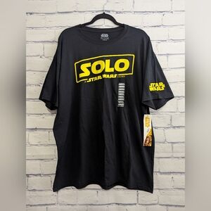 Disney Solo A Star Wars Story Black and Yellow T Shirt Men's Size XL NWT